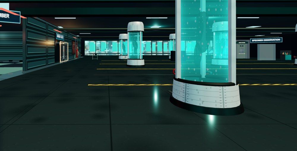 BravoBay HQ Tour In-game still: specimen tubes in the basement lab