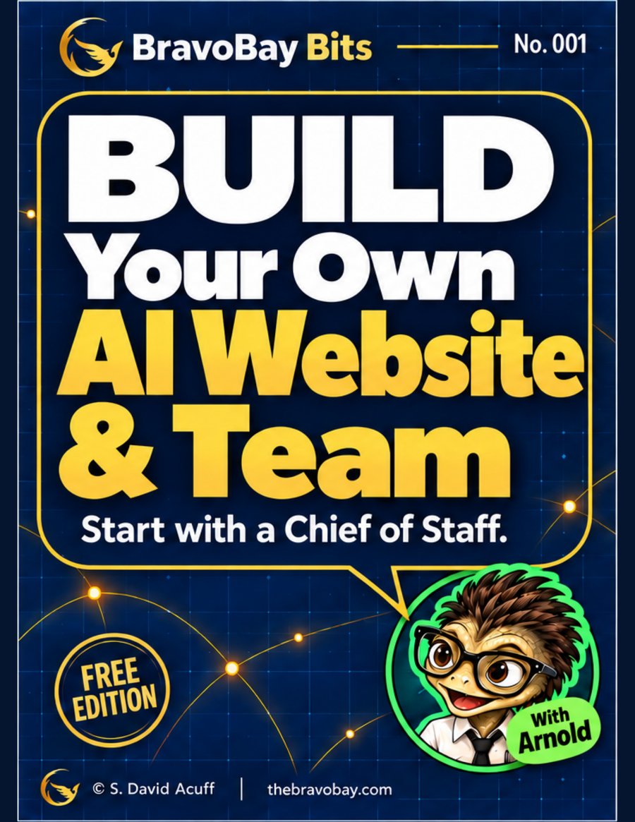 Cover of BravoBay Bits No. 001: Build Your Own AI Website and Team, with Arnold
